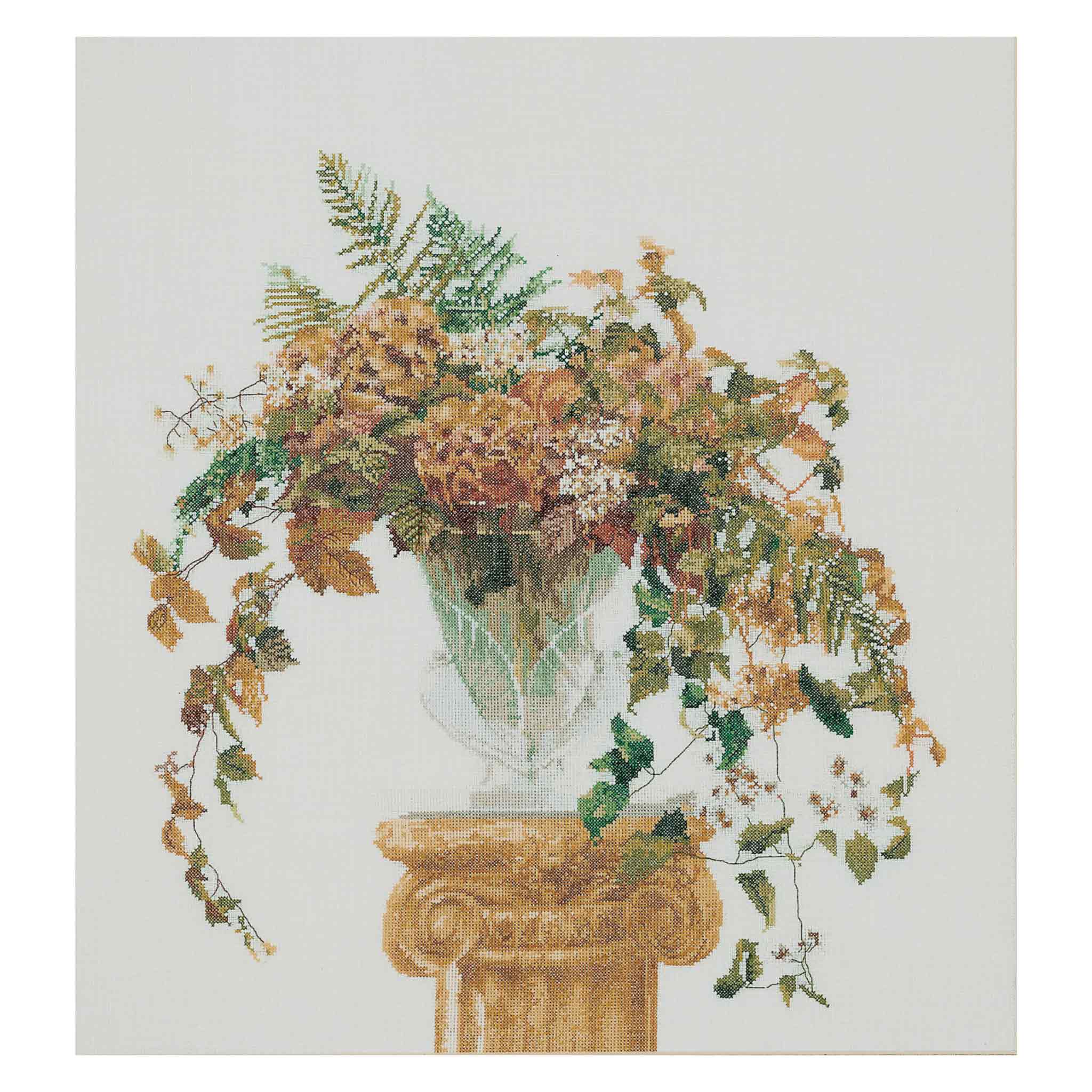 Counted Cross Stitch Kit Autumn Flowers Vase - Aida 16 Count
