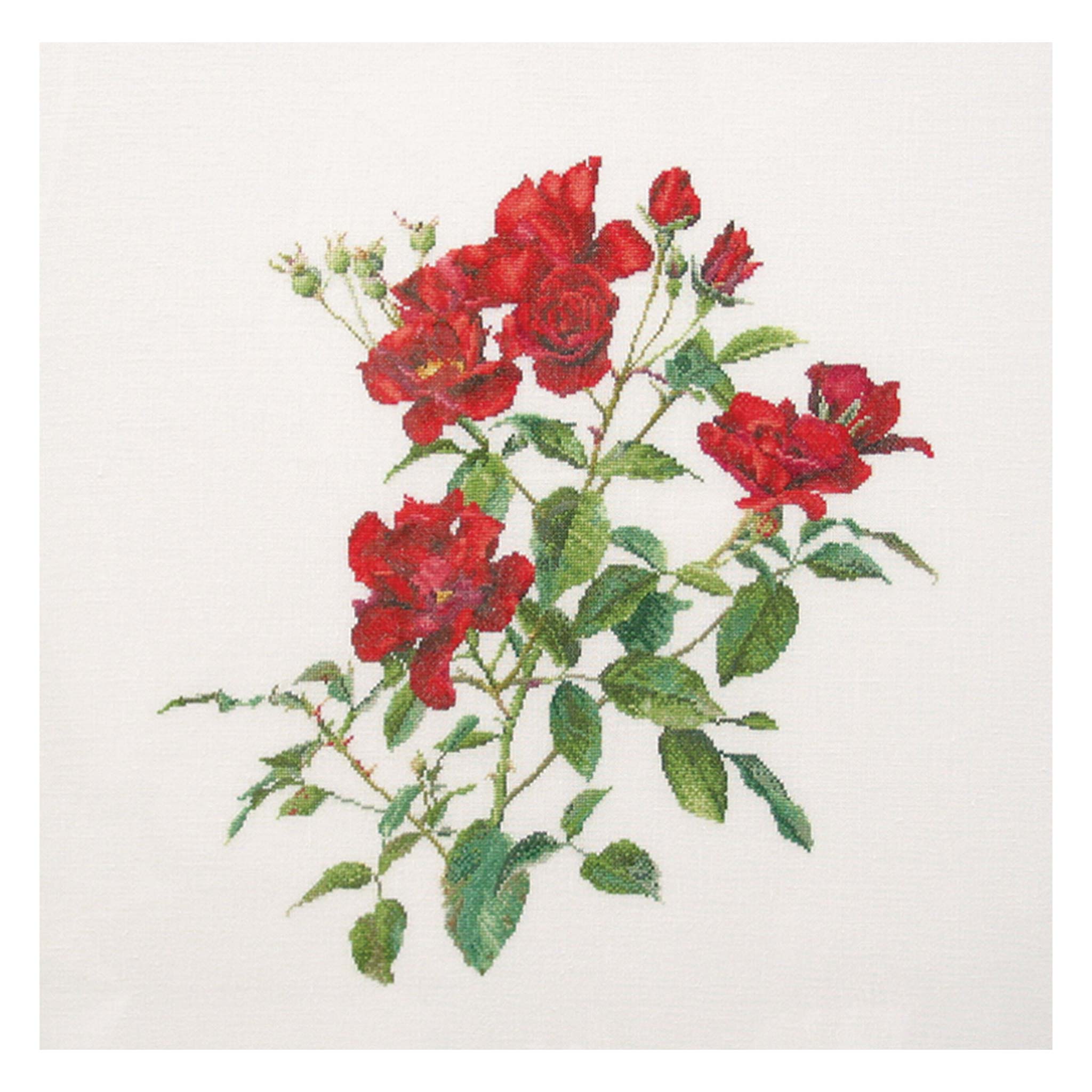 Counted Cross Stitch Kit Red Dahlia - Linen