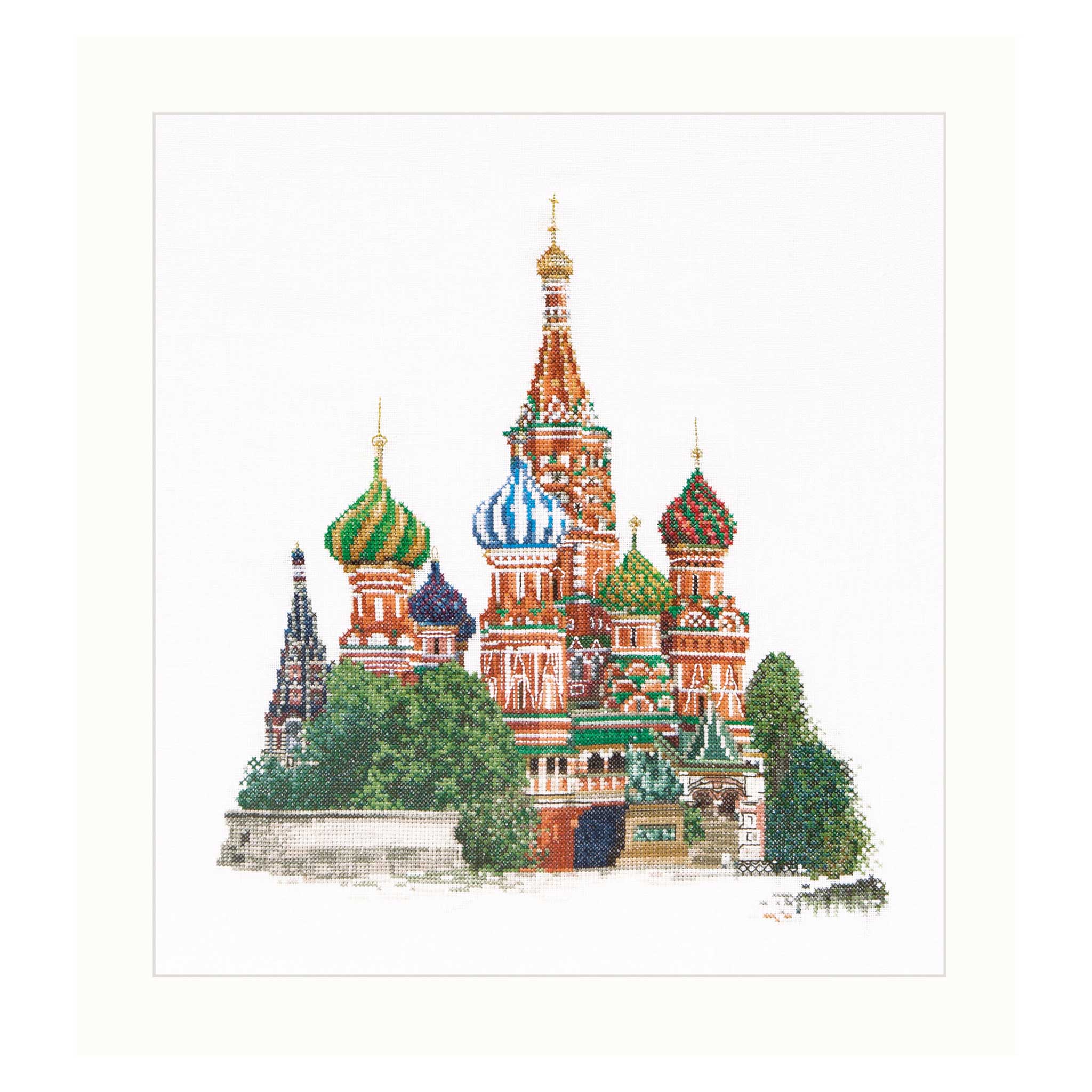 Counted Cross Stitch Kit St. Basil's Cathedral Moscow Russia - Linen