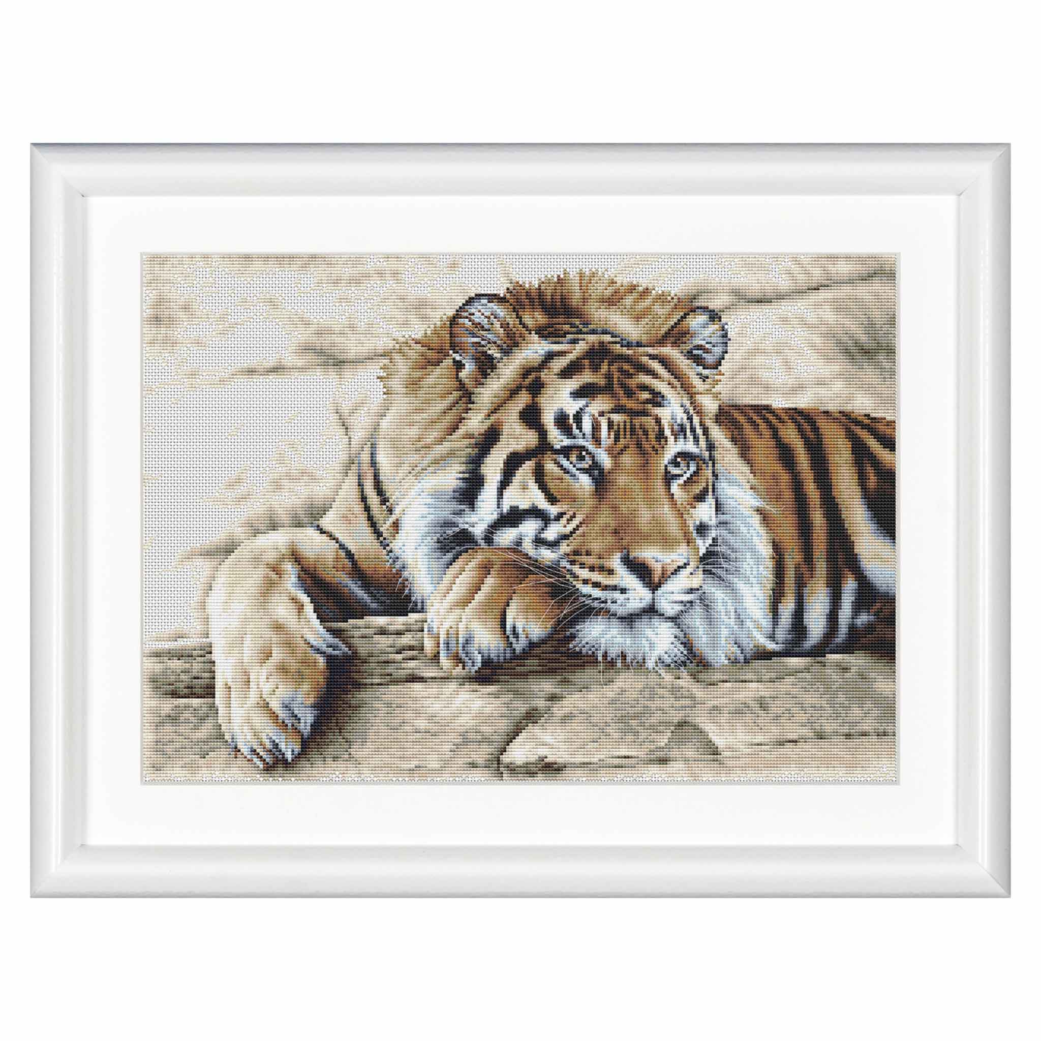 Counted Cross Stitch Kit Tiger - Aida 14 Count