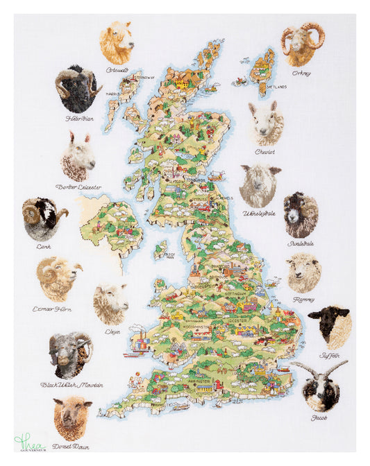 Sheep Map Of Great Britain - Aida - 18 - 1076A