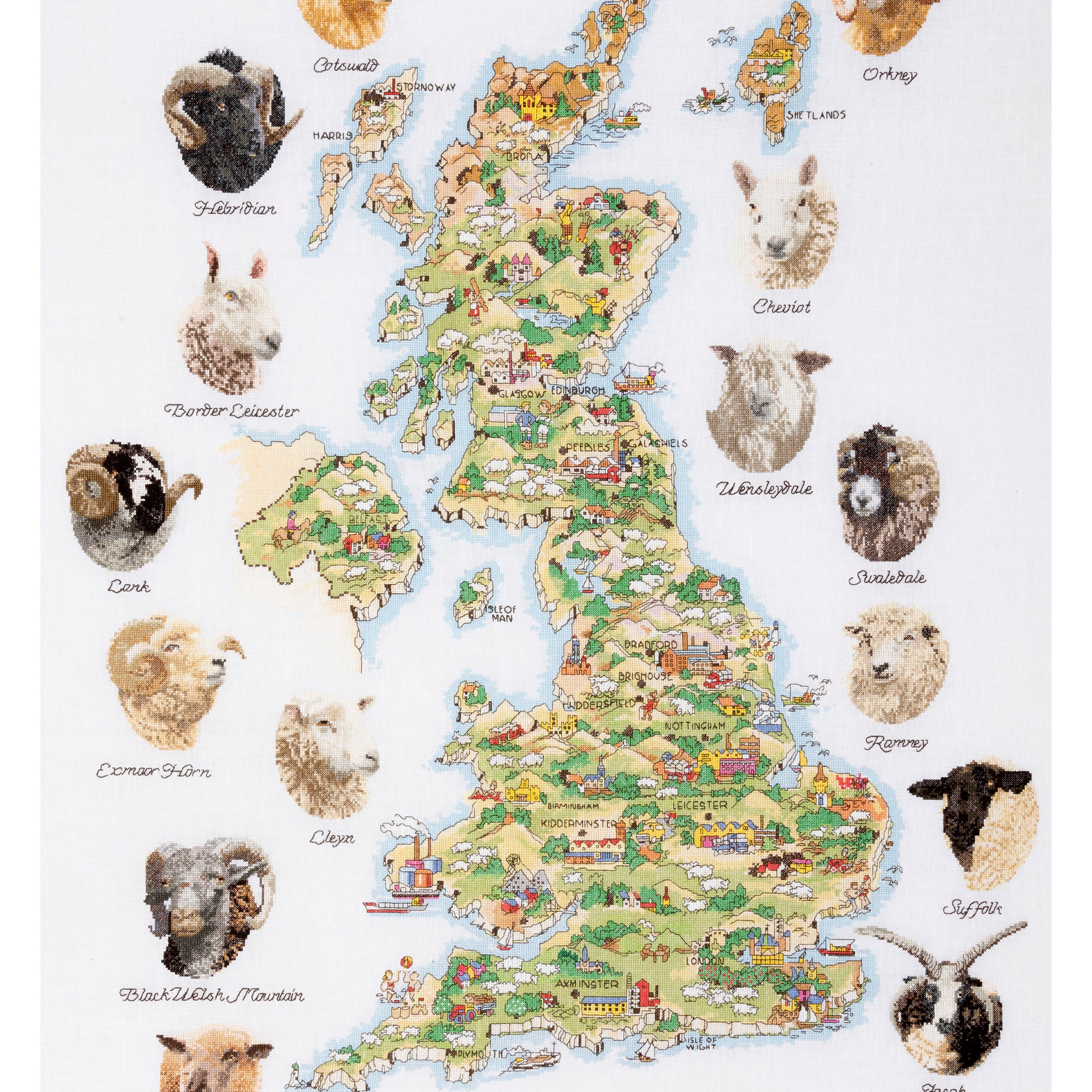 Sheep Map Of Great Britain - Aida - 18 - 1076A