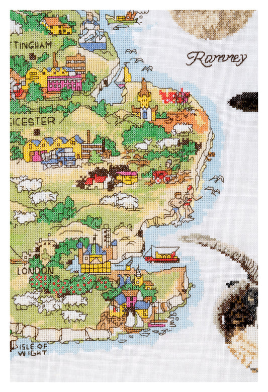 Sheep Map Of Great Britain - Aida - 18 - 1076A