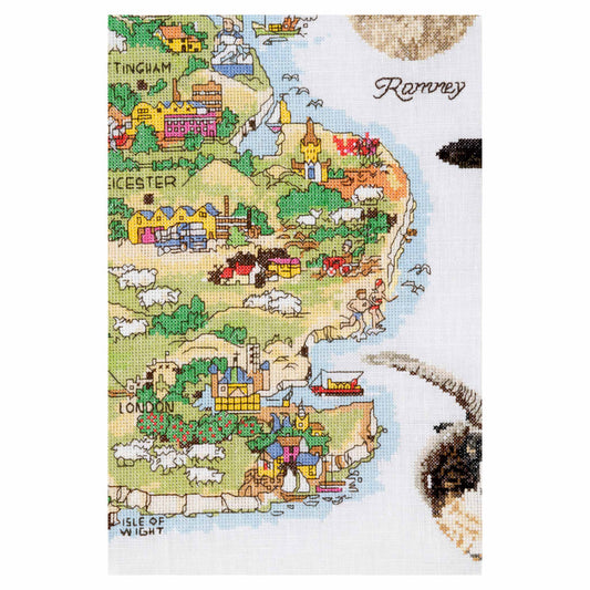 Schafkarte von Großbritannien – Leinen – 36 Count – 1076