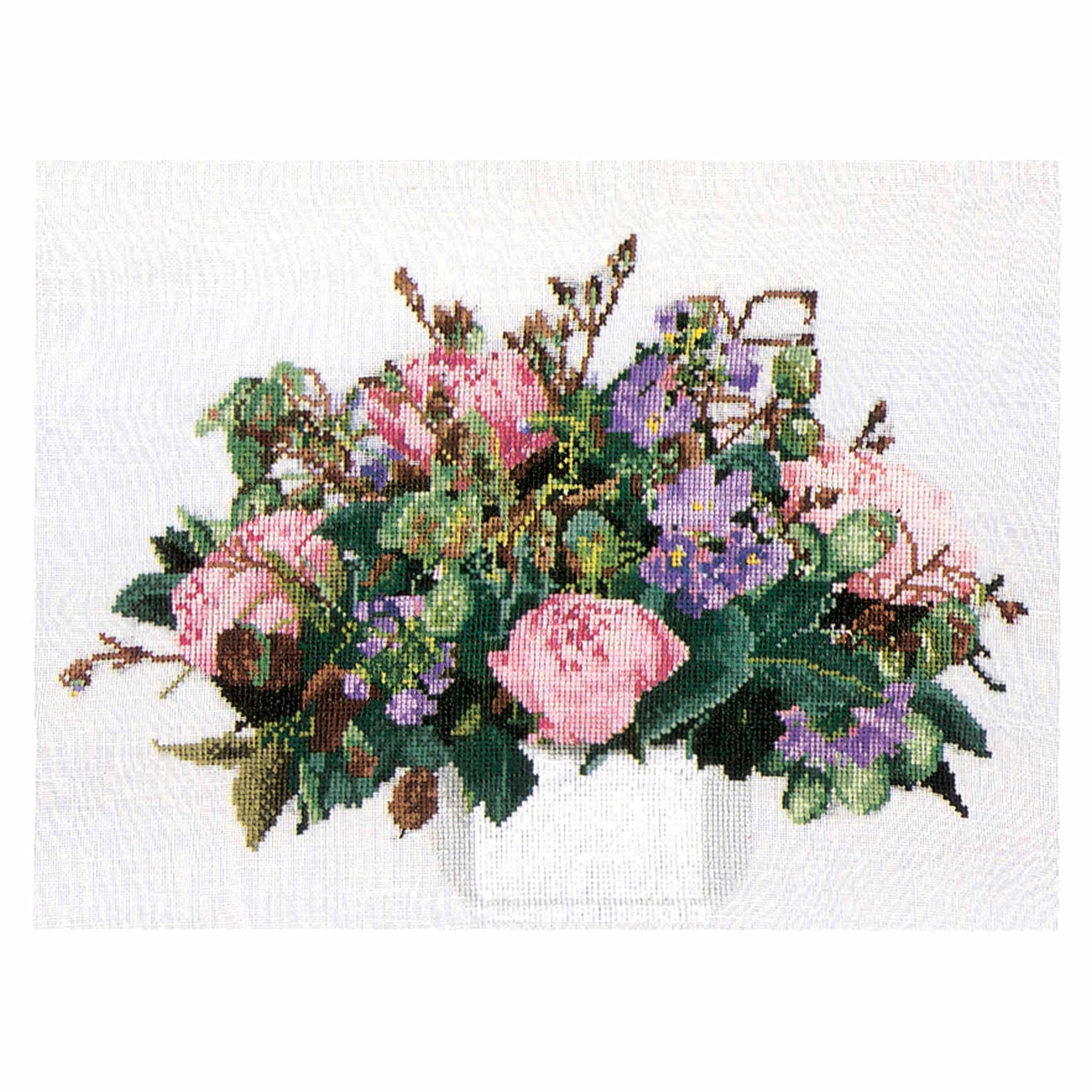 Counted Cross Stitch Kit Peonies Flowers 