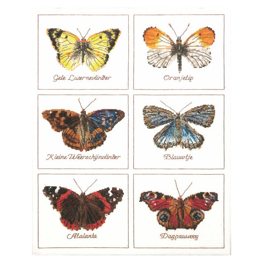 Set of six butterfly Counted Cross Stitch Kit 