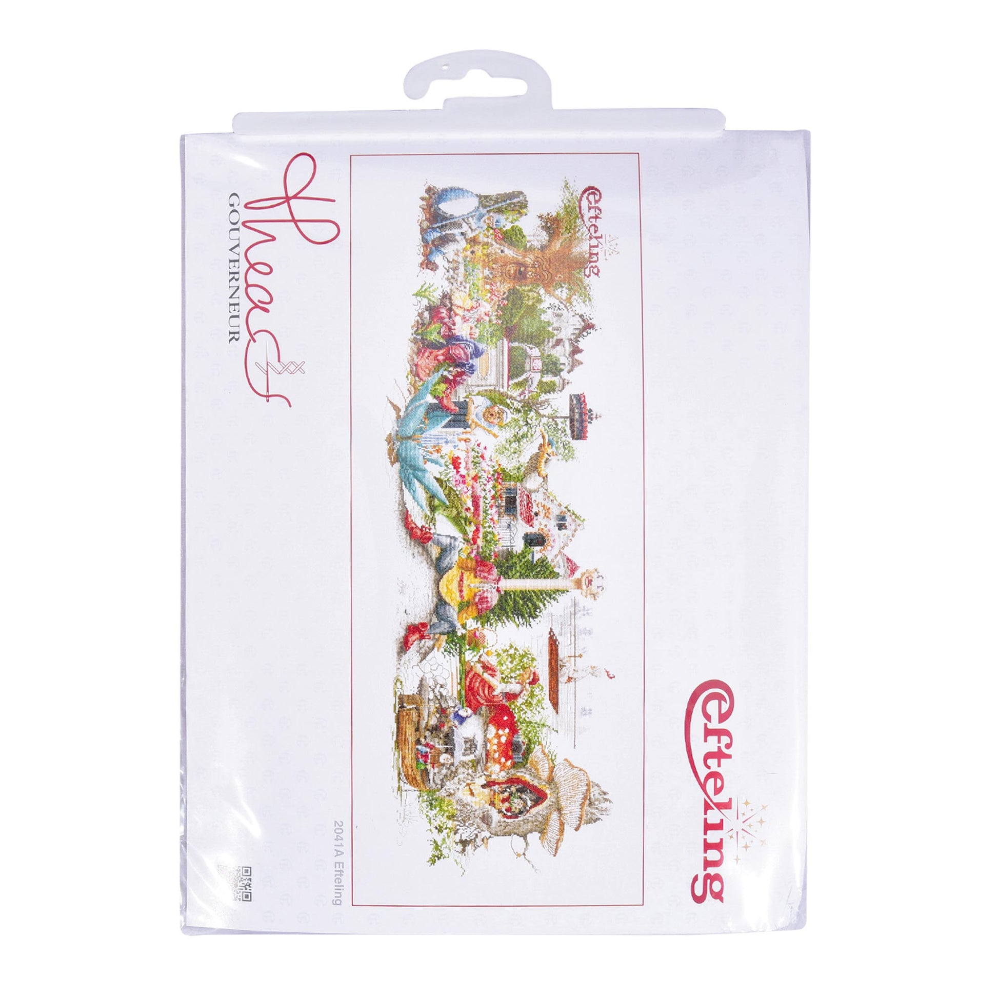 Packaged embroidery product with Efteling and Thea Gouverneur branding on a white background