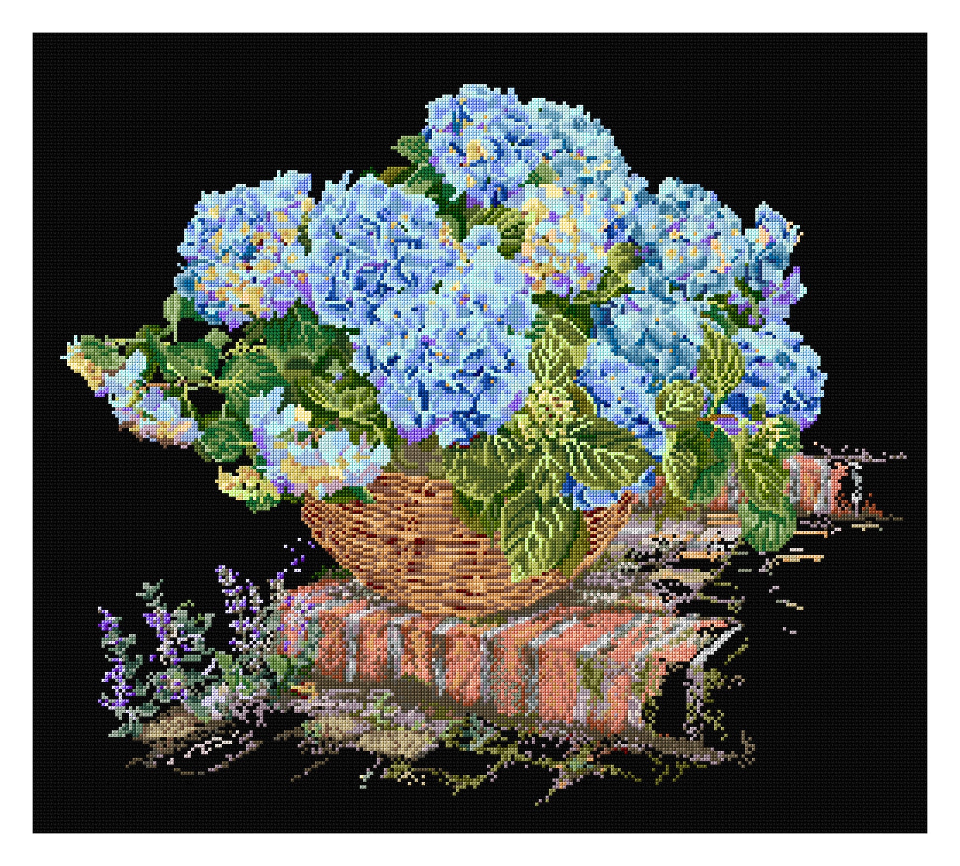 Blue Hydranem - Aida Black - 18 - 2046.05-Thea Gouverneur Since 1959