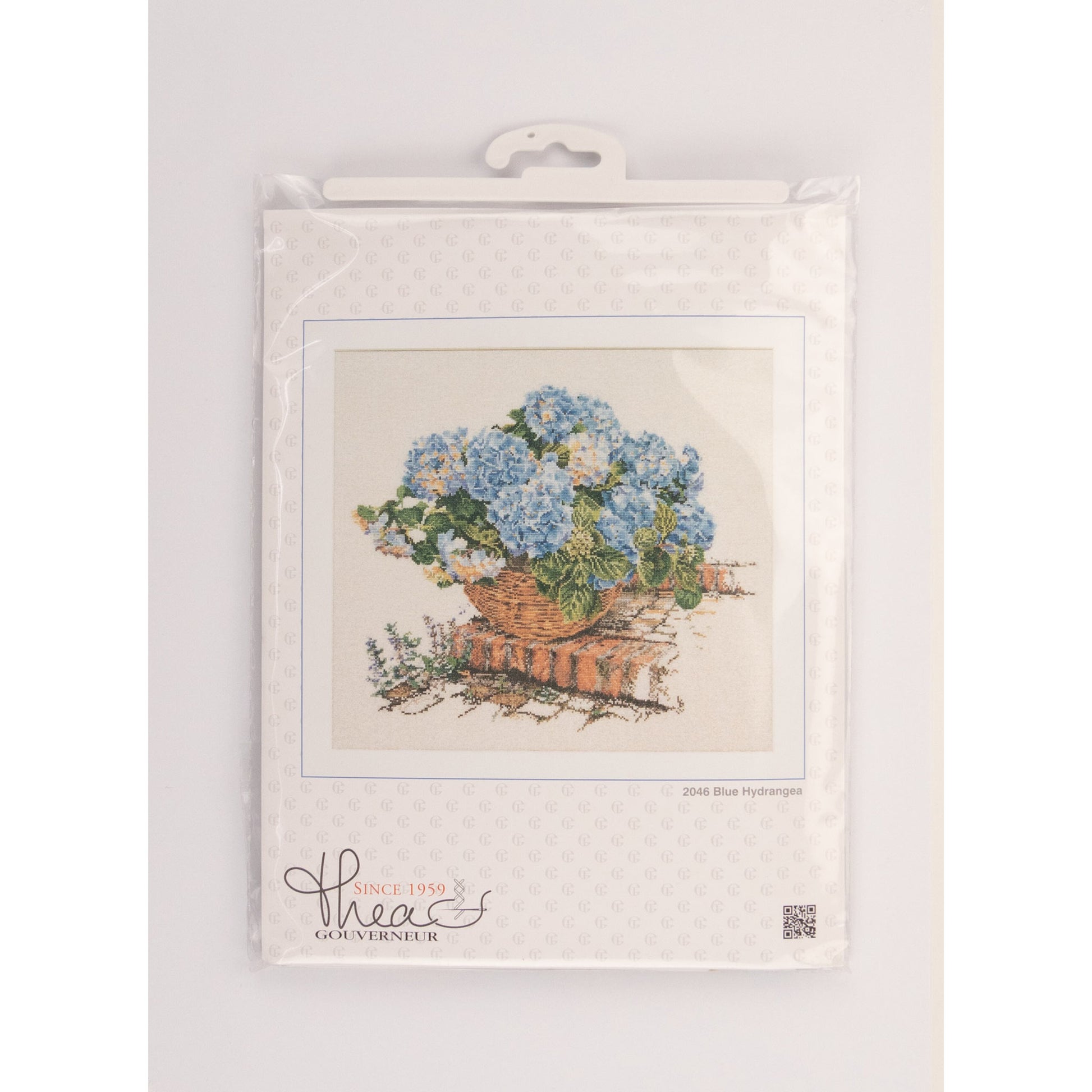 Cross Stitch Kit Blue Hydrangea Flowers package Thea Gouverneur