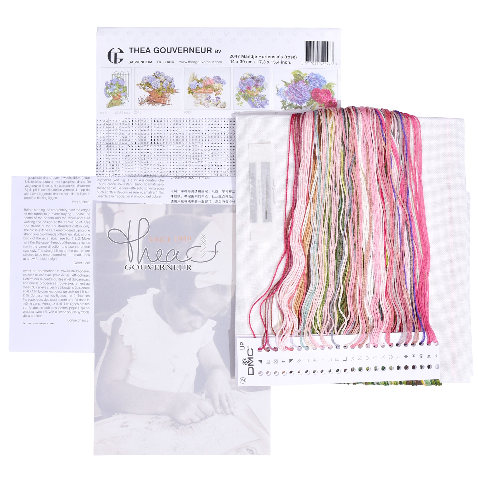 Pink Hydrangea - Linen - 32 - 2047-Thea Gouverneur Since 1959