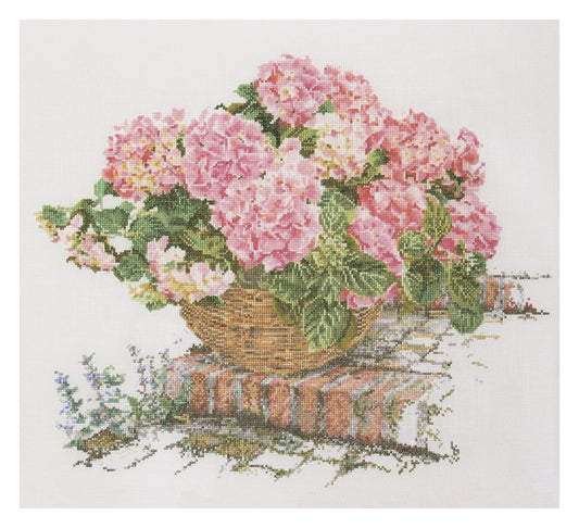 Pink Hydrangea - Linen - 32 - 2047