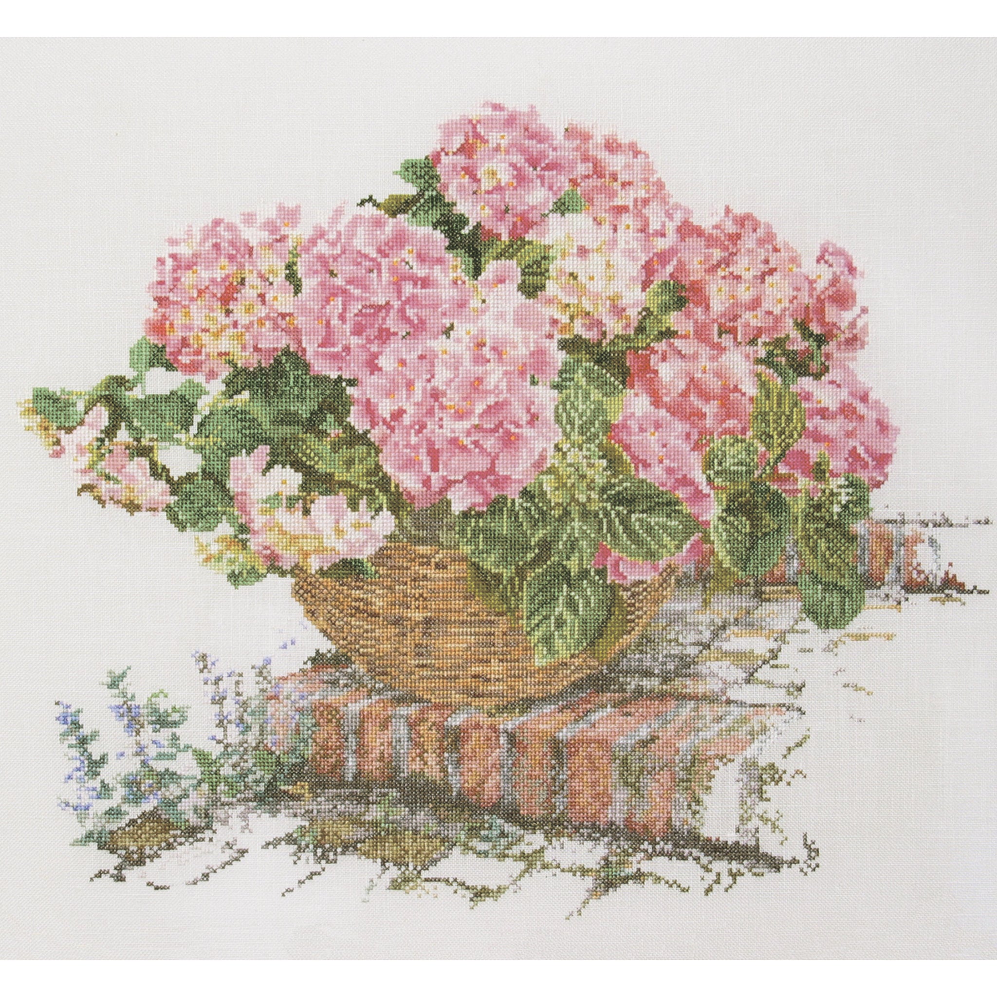 Pink Hydrangea - Linen - 32 - 2047
