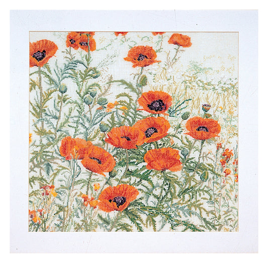 Orange Poppies - Linen - 32 - 2062