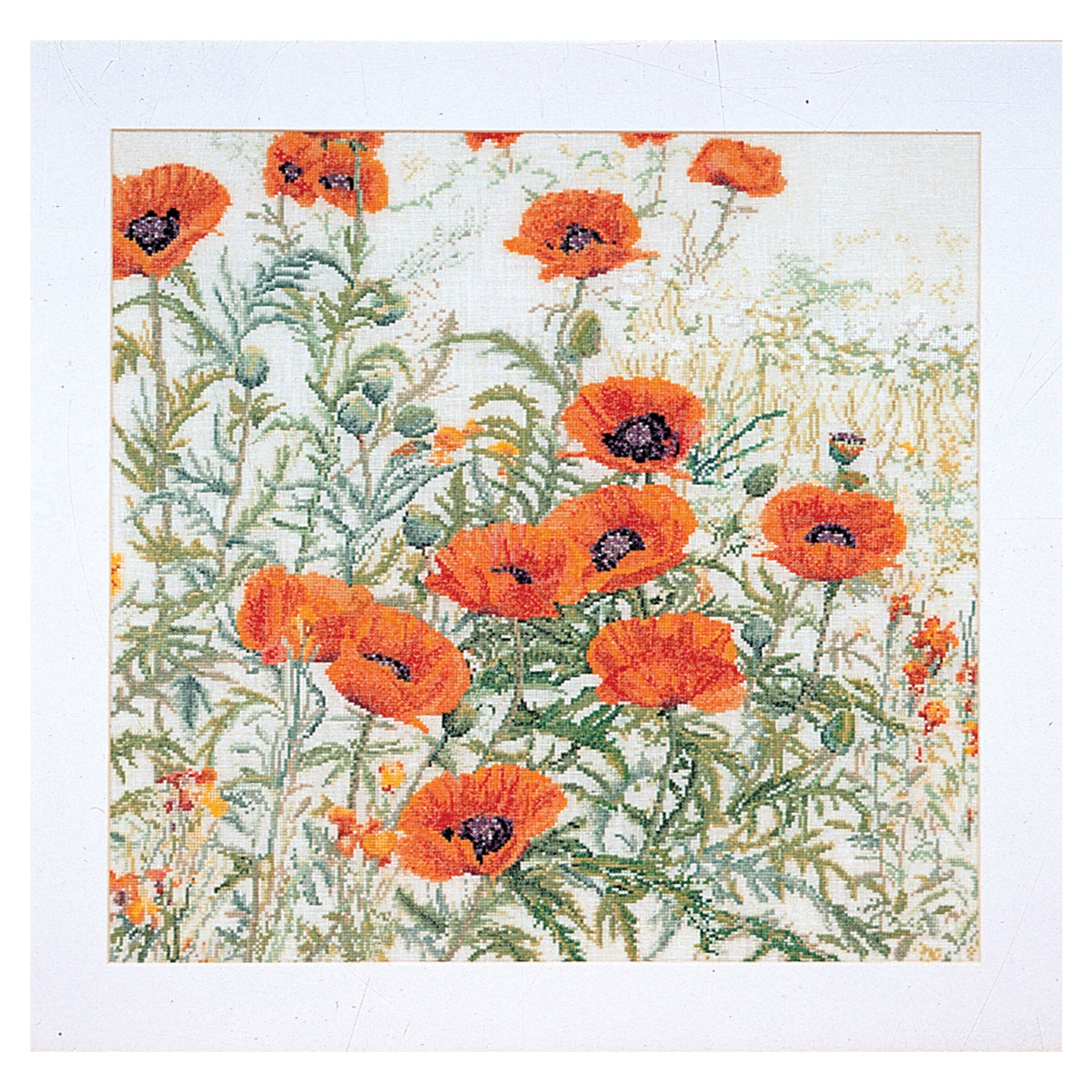 Orange Poppies - Linen - 32 - 2062
