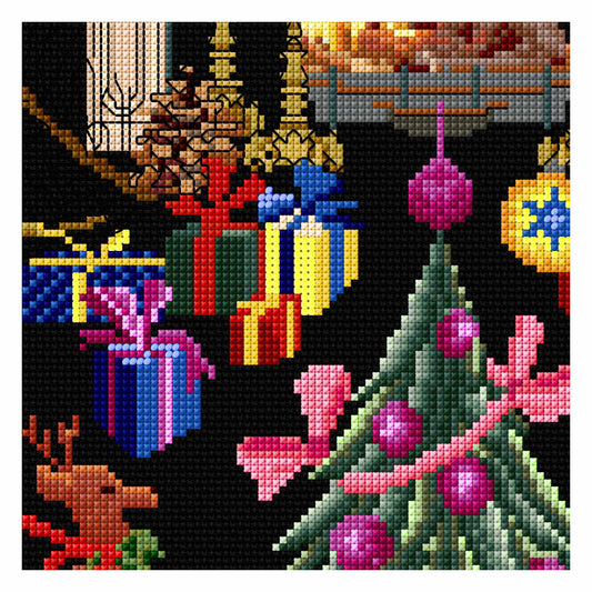 Motif de Noël - Aida noir - 18 - 2077.05