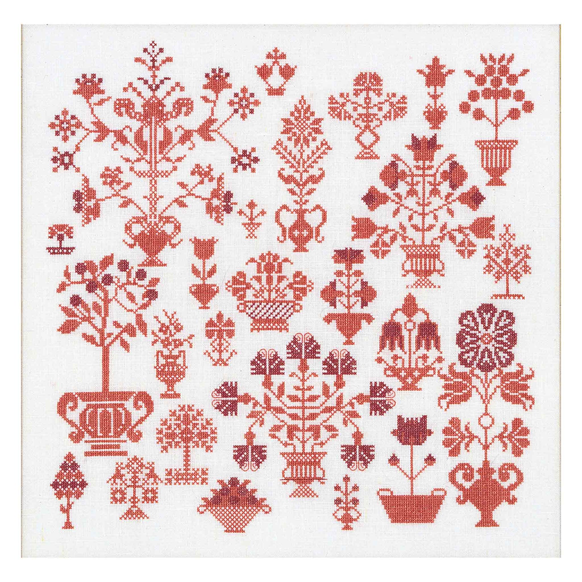 Cross Stitch Kit Antique Flower Sampler  design