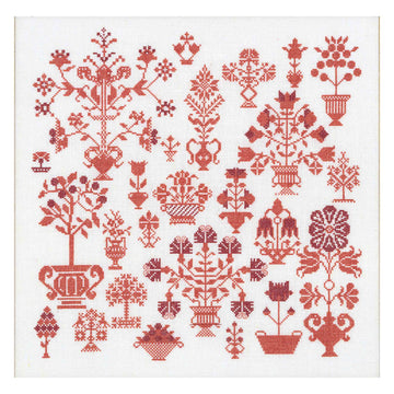 Cross Stitch Kit Antique Flower Sampler  design