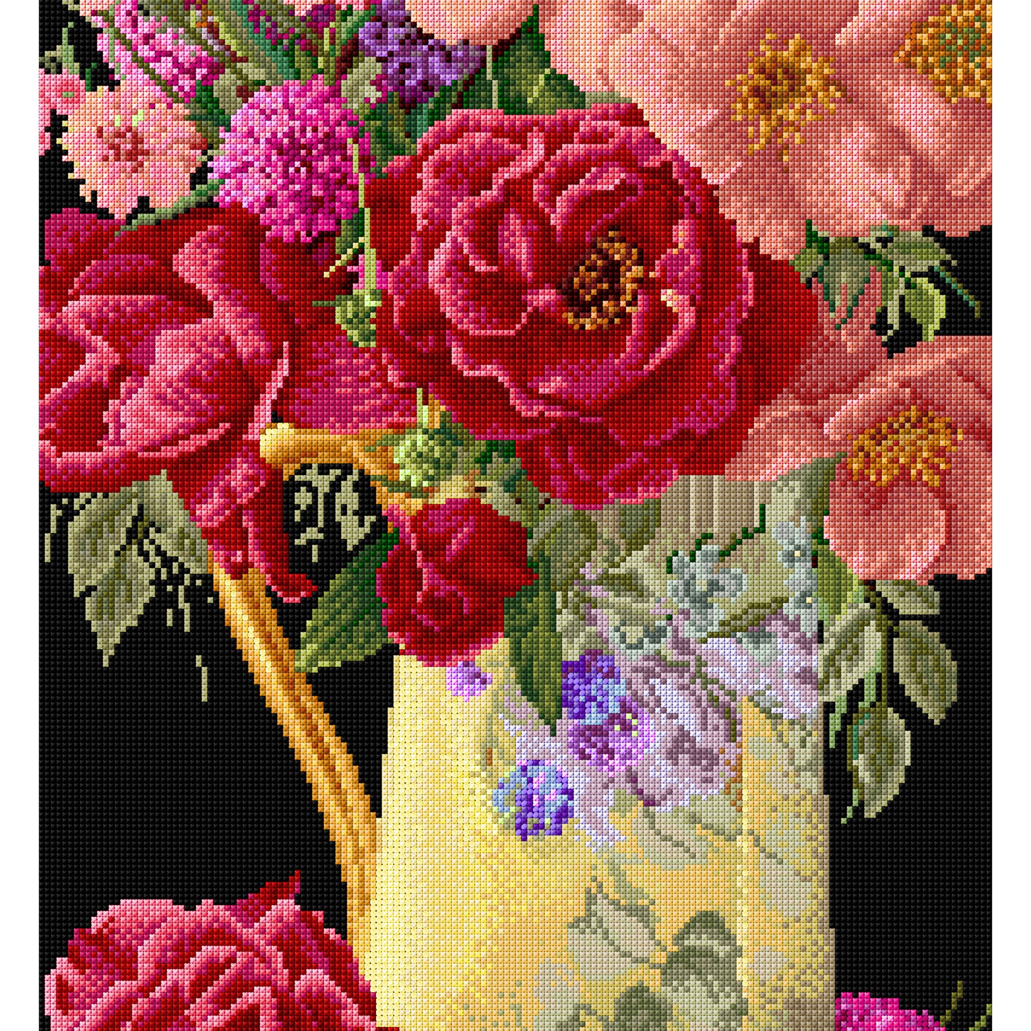 Rose Bouquet - Aida Black - 18 - 3019.05