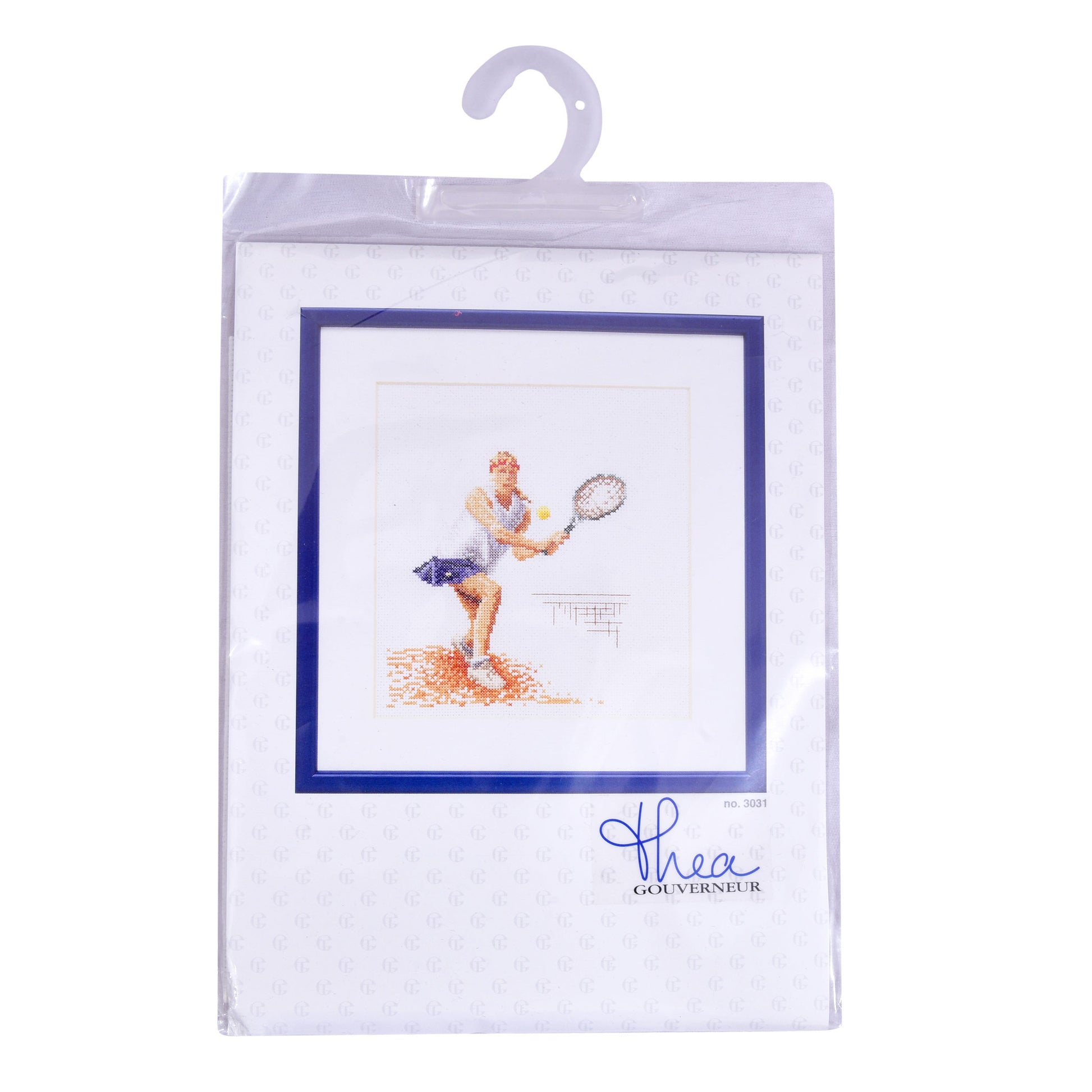 package Thea Gouverneur cross stitch kit design tennis palyer