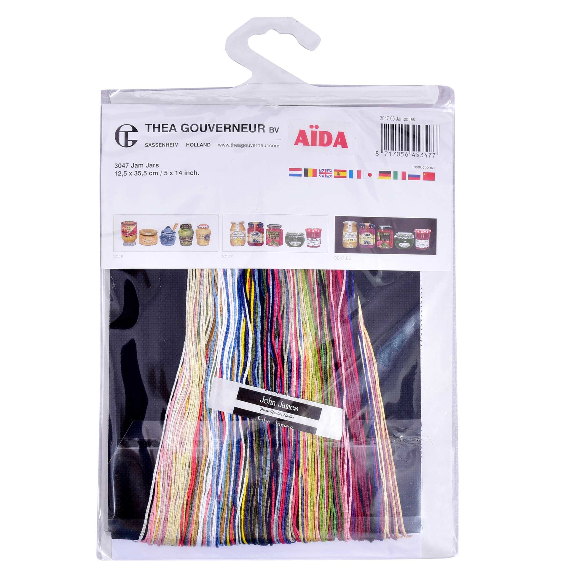 Packaged embroidery floss with Thea Gouverneur and Aida branding on a white background