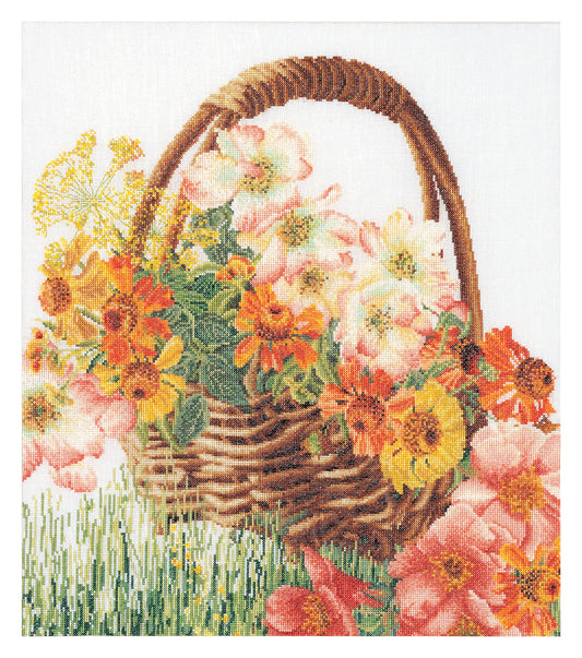 Flower Basket - Aida - 18 - 3064A