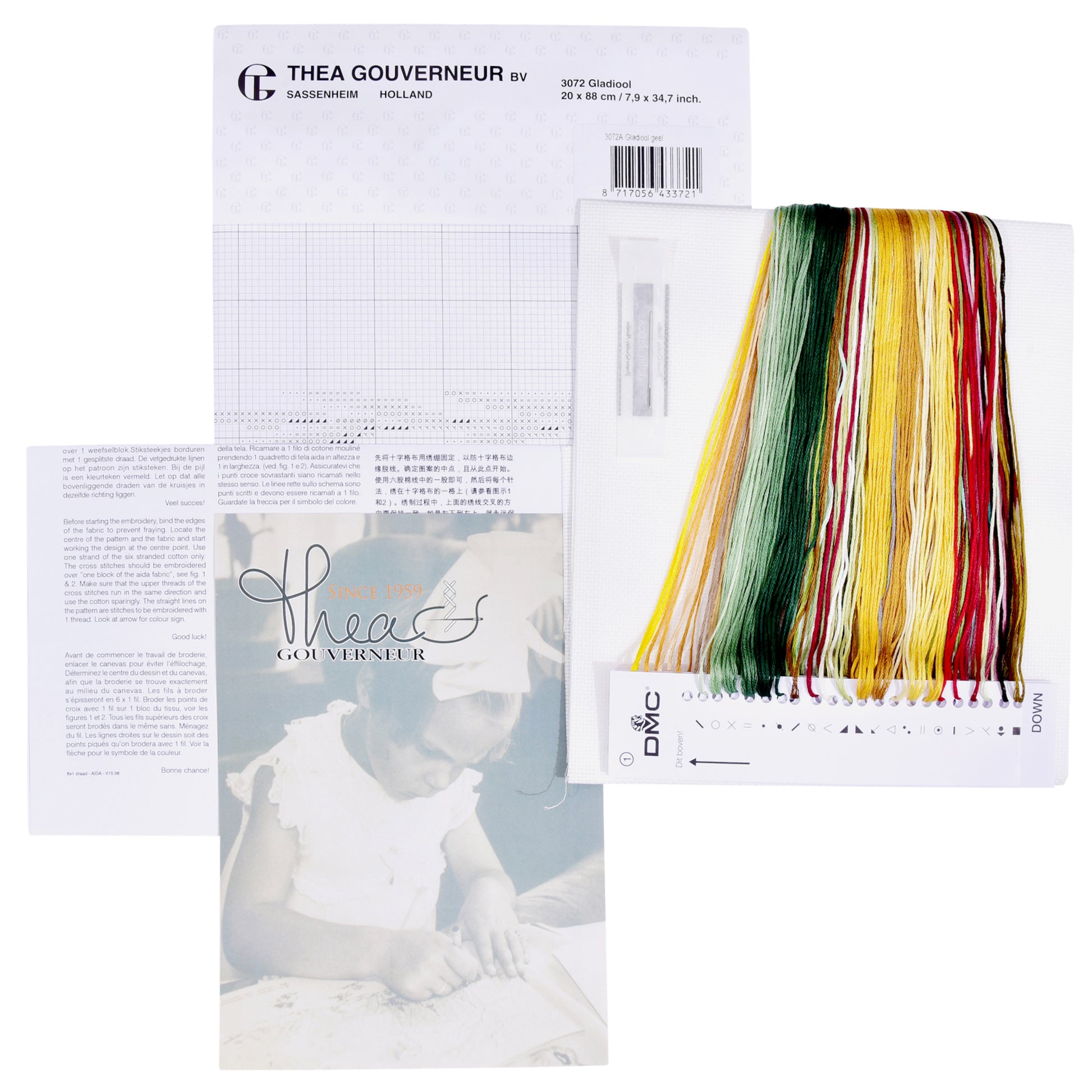 Gladioli Yellow  - Aida - 18 - 3072A-Thea Gouverneur Since 1959