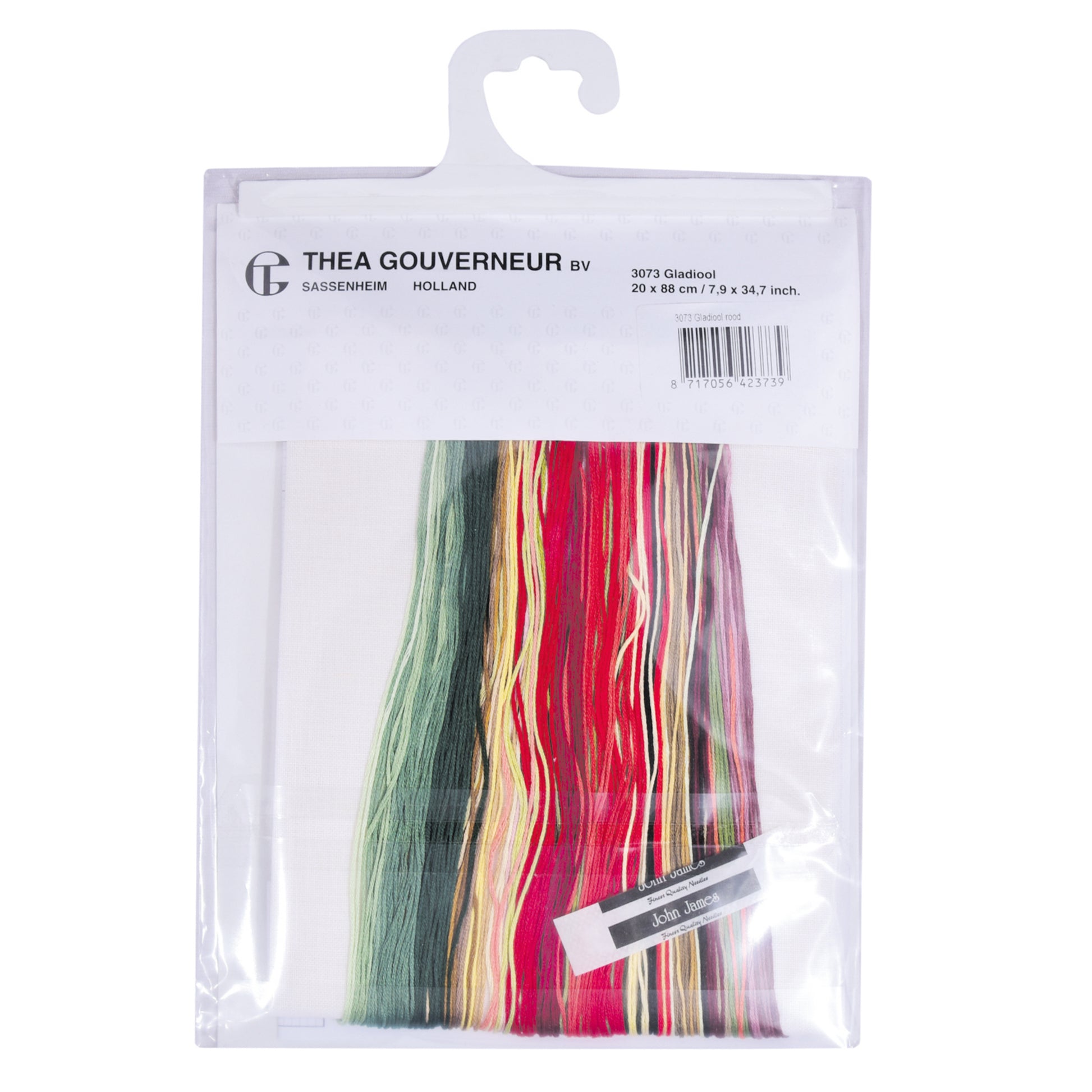Gladioli Red - Linen - 36 - 3073-Thea Gouverneur Since 1959