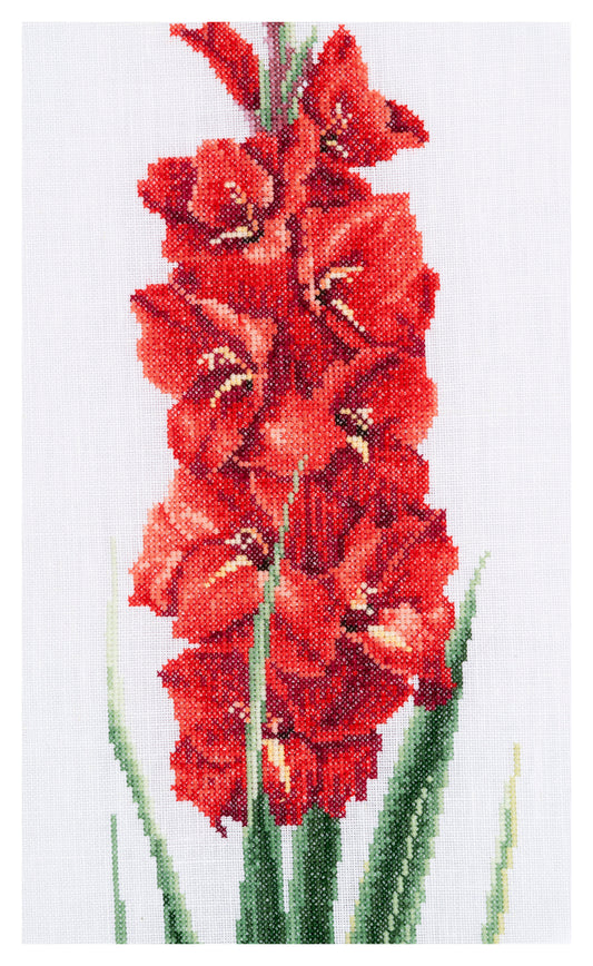 Gladioli Red - Linen - 36 - 3073-Thea Gouverneur Since 1959