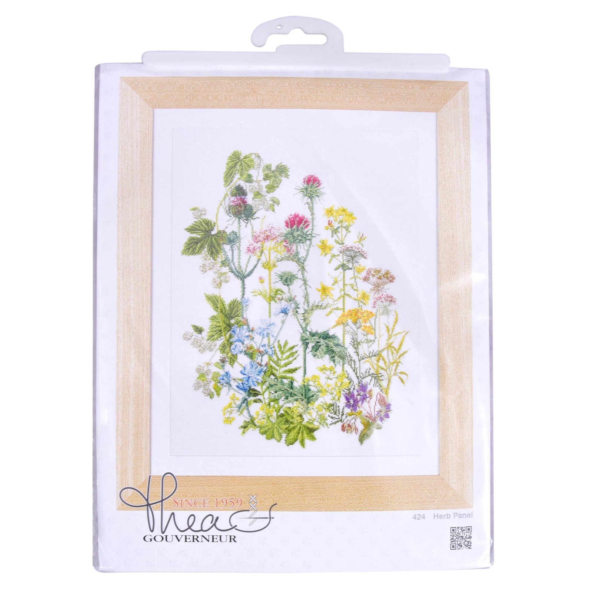 Floral cross-stitch kit package Thea Gouverneur