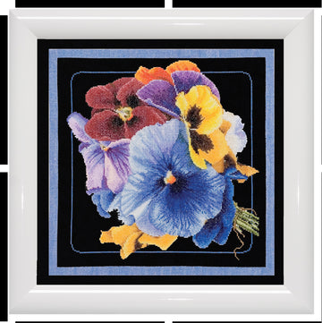 Pansies - Aida Black - 18 count - 435.05