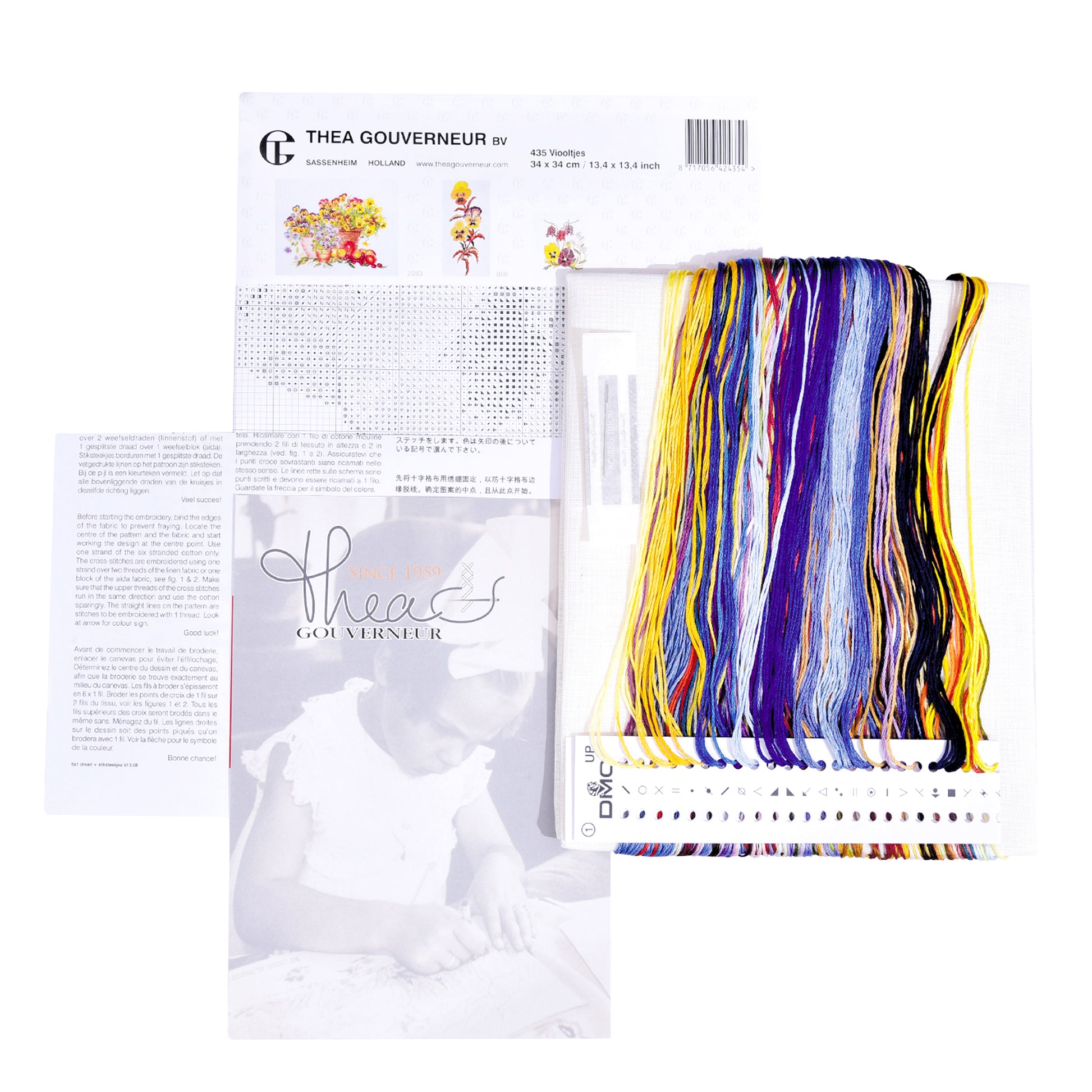 Pansies - Linen - 36 - 435-Thea Gouverneur Since 1959