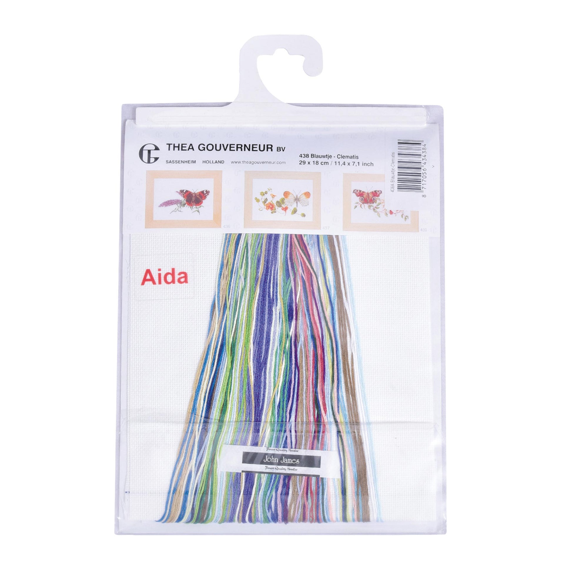 Counted Cross Stitch Kit Butterfly and Clematis - Aida 18 Count