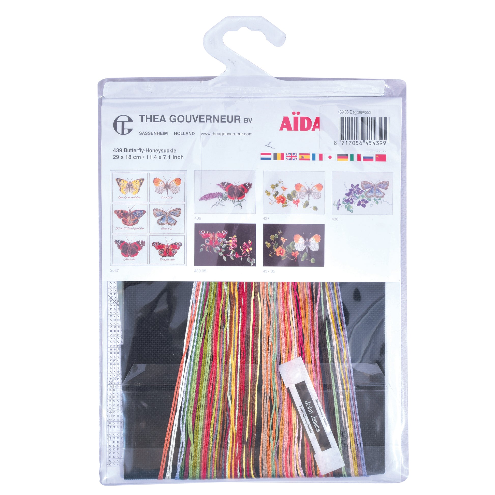 Butterfly-Honeysuckle - Aida Black - 18 - 439.05-Thea Gouverneur Since 1959