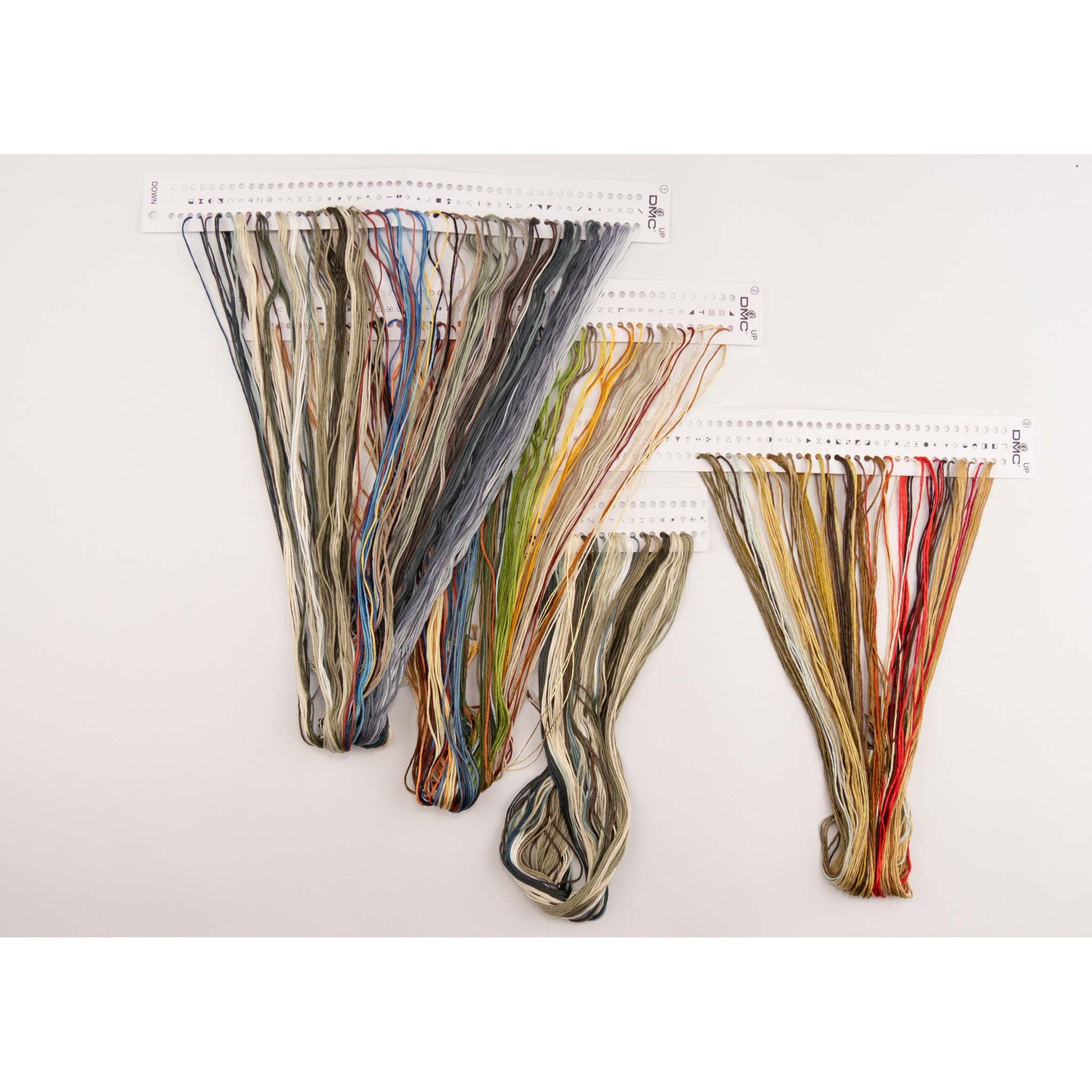 presorted DMC embroidery threads on the floss organizer