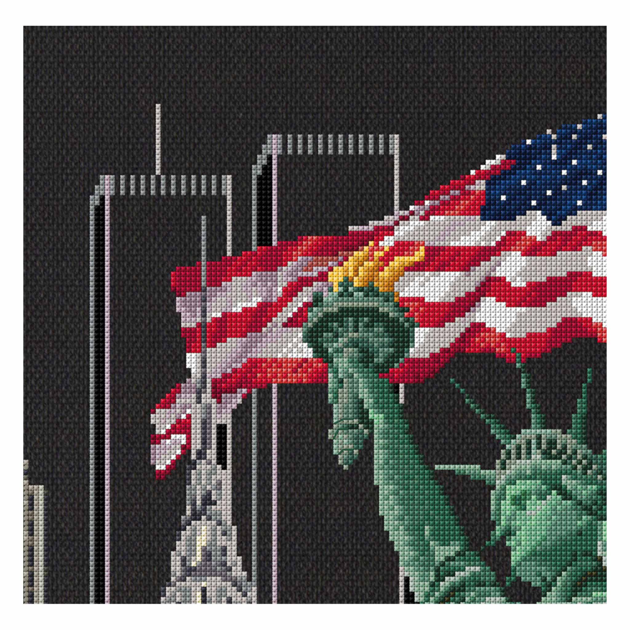Counted Cross Stitch Kit New York - Aida Black 18 Count