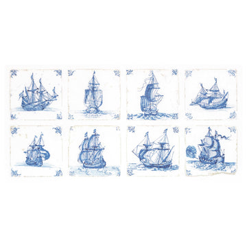 Antique Dutch Tiles Delft Blue - Linen - 36 - 482