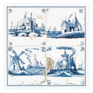 Antieke Tegels Dorpen - Linnen - 36 stuks - 484