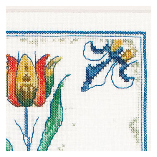 Antique Tiles Flowers - Aida - 18 - 485A