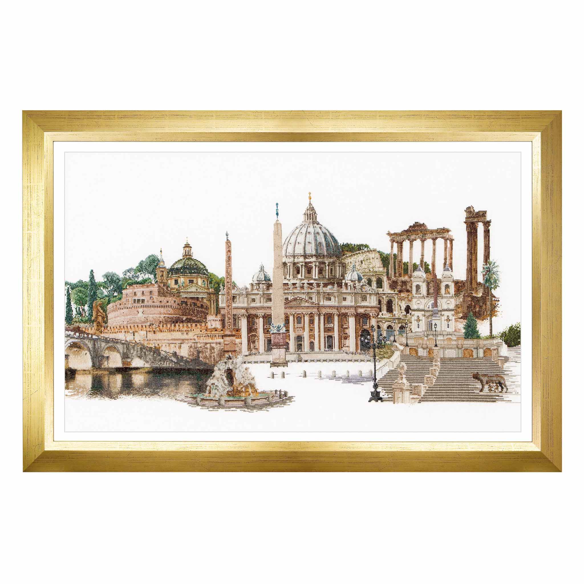 Embroidery 1860 & 1870 図案集 CD付 イタリアから輸入品 Counted Cross Stitch Kit Rome Italy - Aida 18 Count