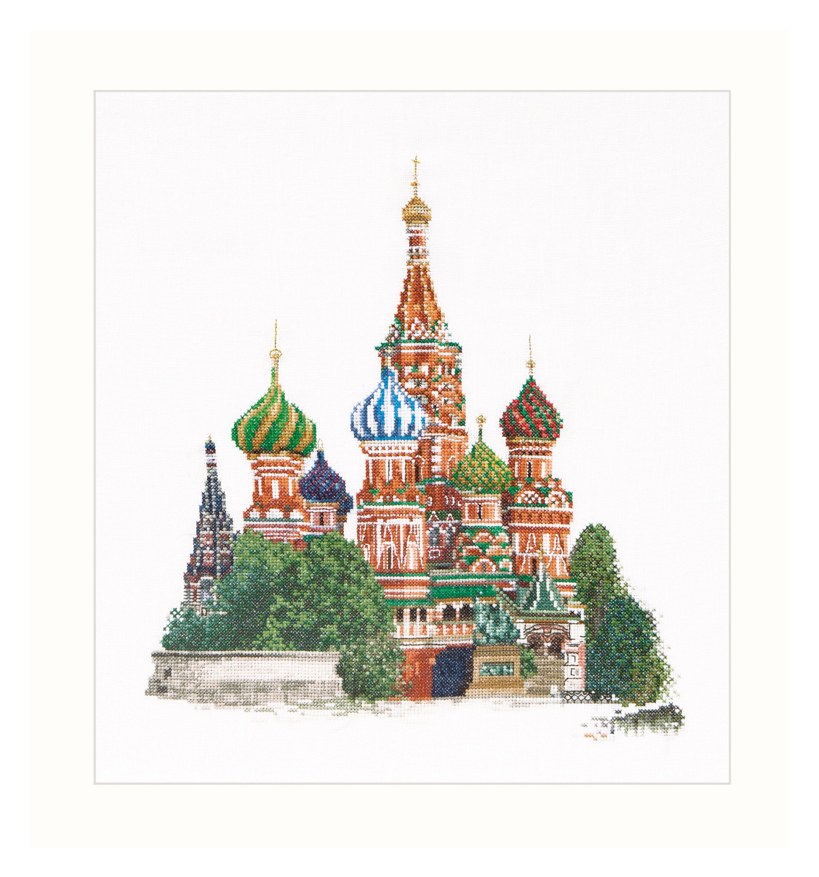 St. Basil's Cathedral Cross Stitch Kit - 36 Count Linen
