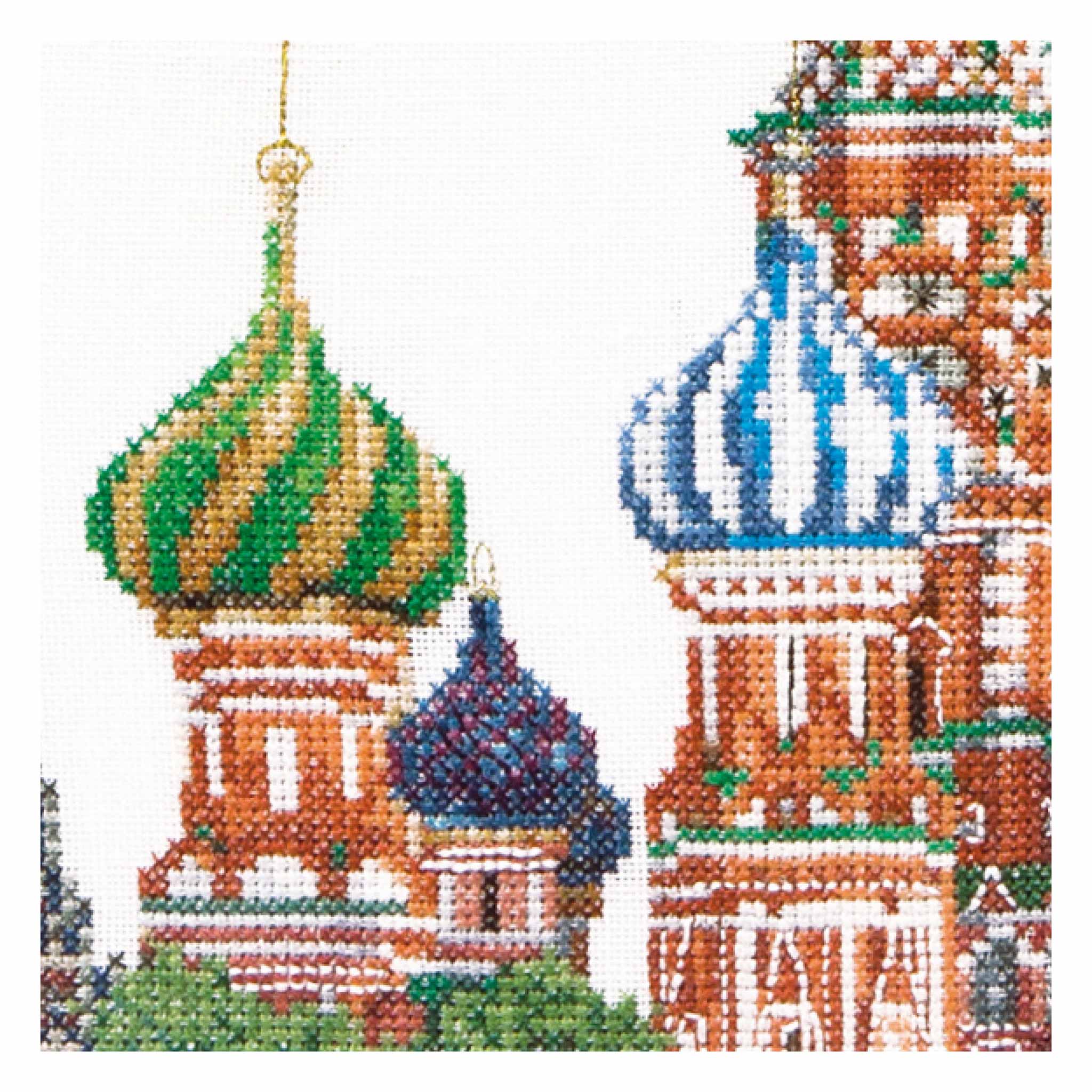 Counted Cross Stitch Kit St. Basil's Cathedral Moscow Russia - Linen