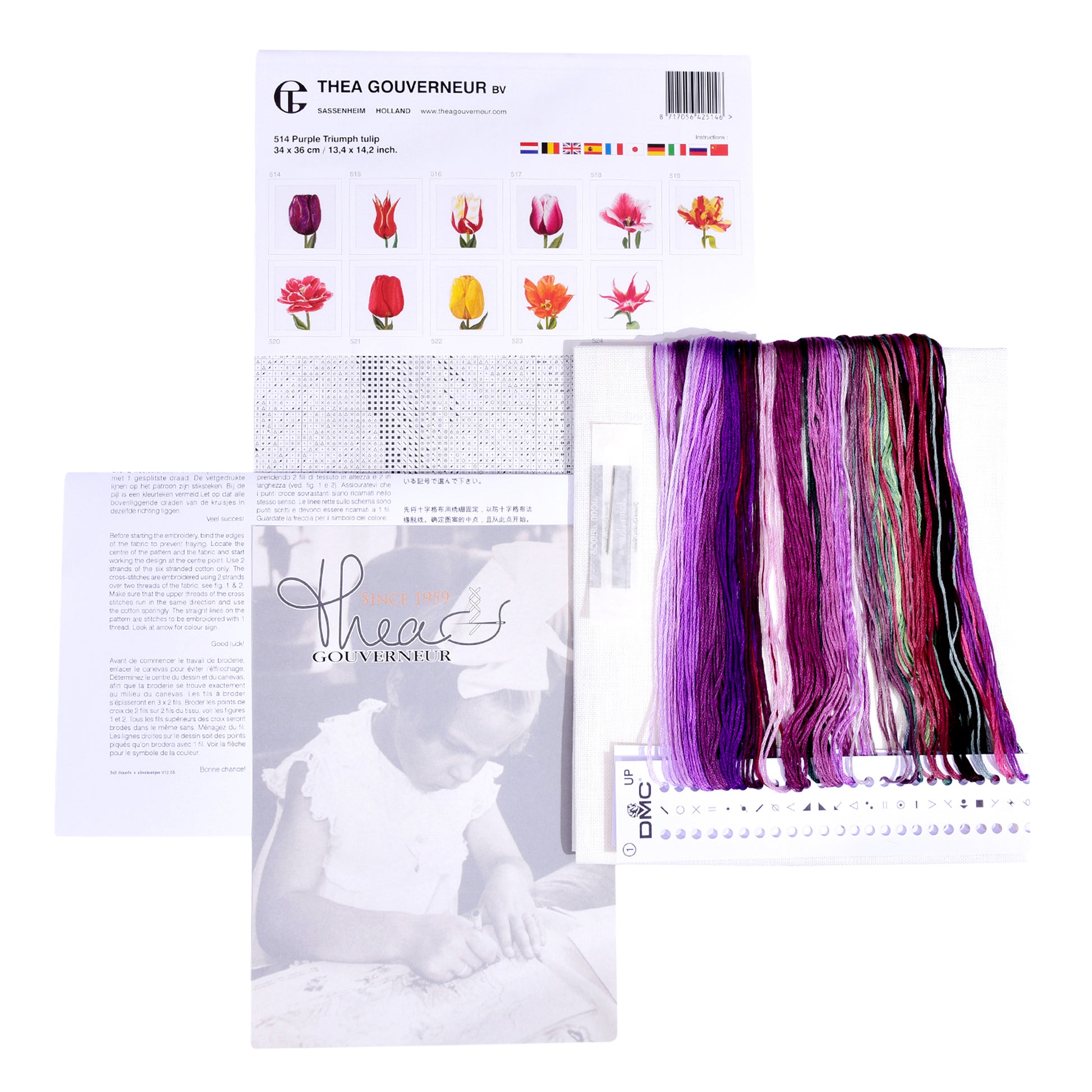 Purple Triumph Tulip - Linen - 32 - 514-Thea Gouverneur Since 1959