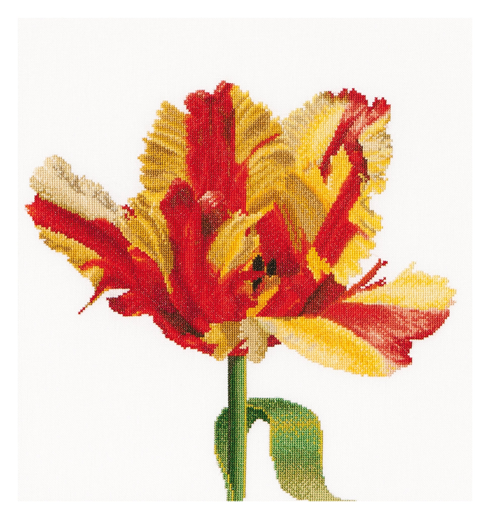 Red/Yellow Parrot Tulip - Linen - 32 - 519-Thea Gouverneur Since 1959