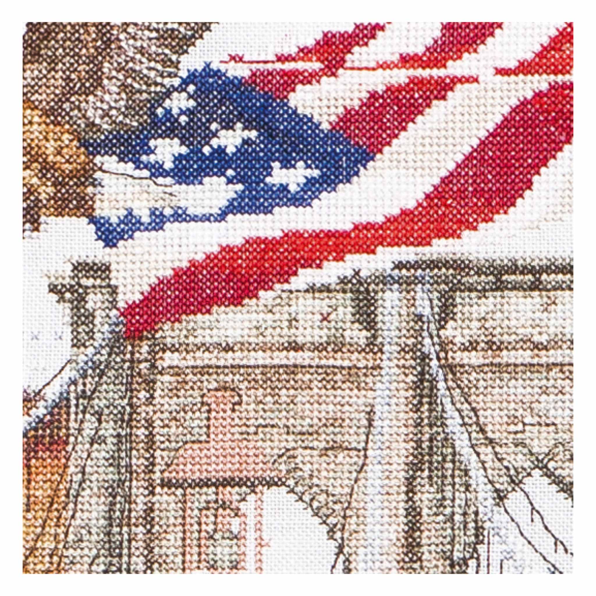 Counted Cross Stitch Kit America USA - Aida 18 Count