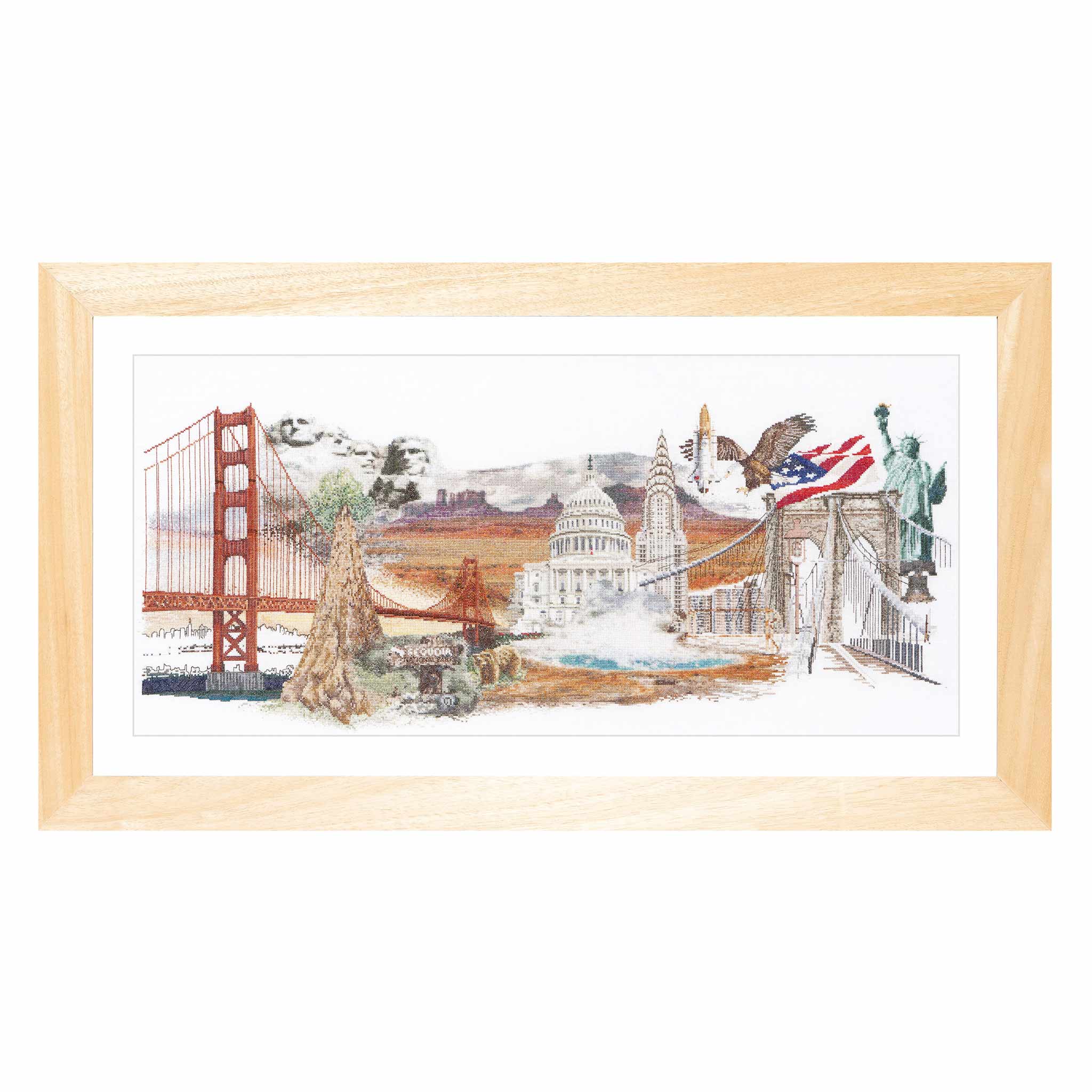 Counted Cross Stitch Kit America USA - Aida 18 Count