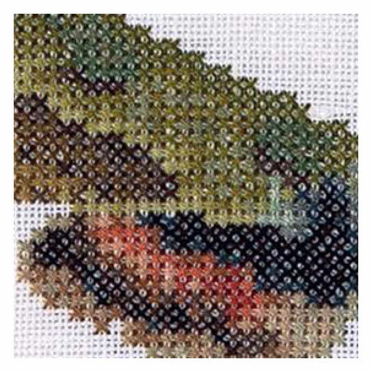 Close-up of a cross stitched butterfly
