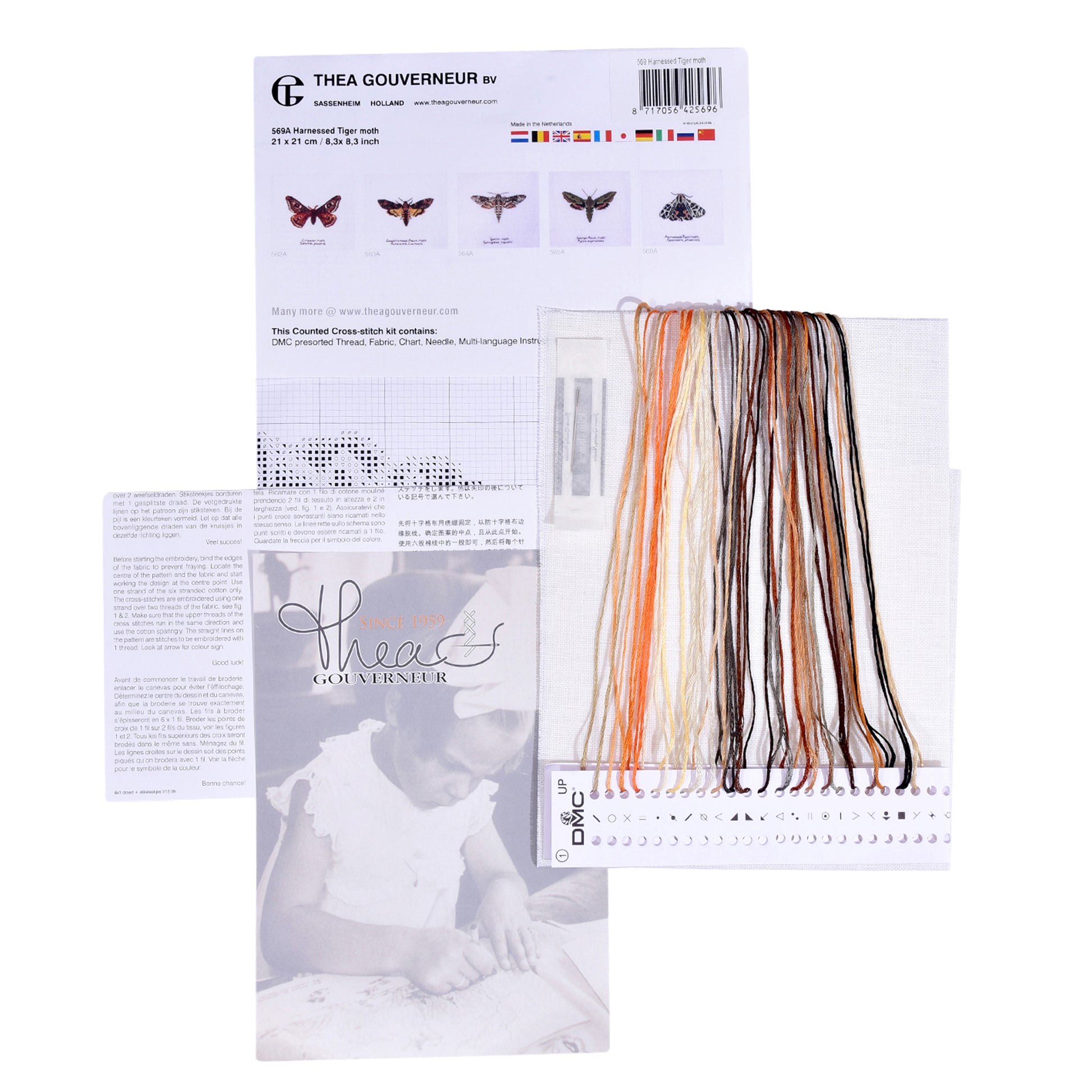 Harnessed Tiger moth - Linen - 32 - 569-Thea Gouverneur Since 1959