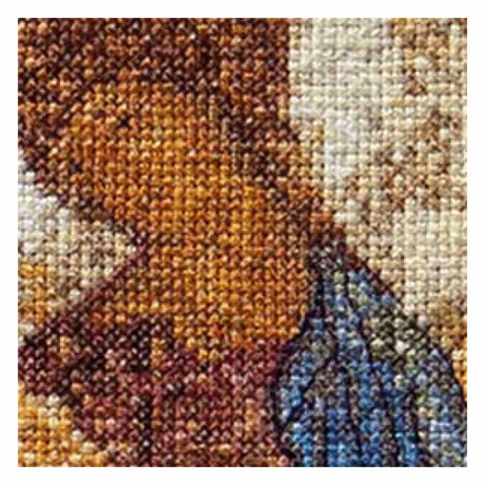 Cross Stitch Kit The Holy Trinity Icon close up