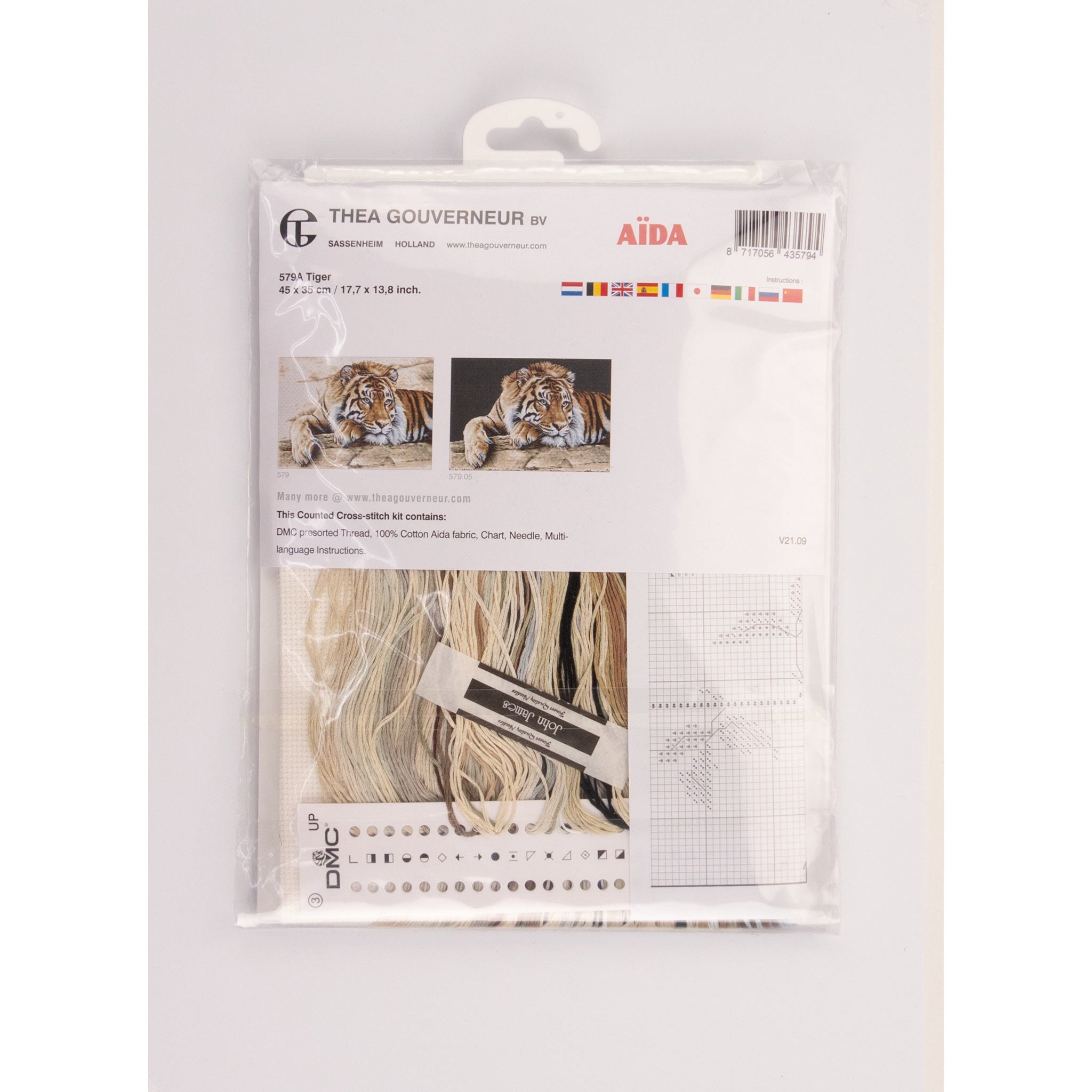Counted Cross Stitch Kit Tiger - Aida 14 Count