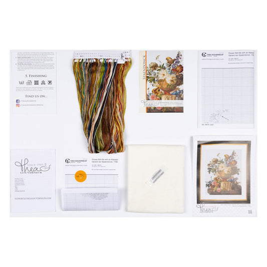 Blumenstillleben mit Alabastervase – Leinen – 36 – 580